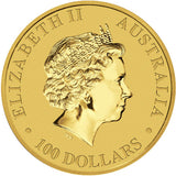 1 oz Australian Gold Kangaroo Reverse Queen Elizabeth II Profile