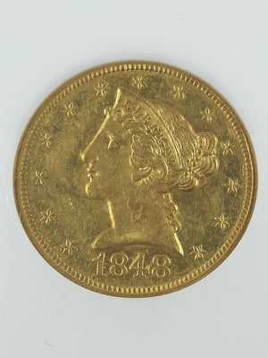 $5 GOLD EAGLE COLLECTION: 1848 D NGC MS61