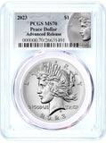 2023 $1 Morgan & Peace Dollar 2 Coin Set PCGS MS70 Advanced Releases