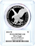 2023 W Proof Silver Eagle Advanced Release Signed by Emily Damstra Reverse